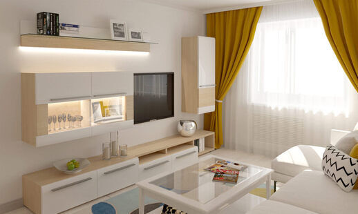 Фото № 2: Дизайн-проект зала 15.9  м² Скандинавский стиль для ЖК Виктори Парк