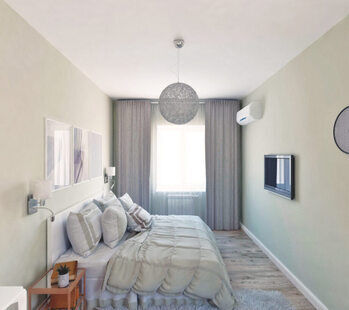 Фото № 1: Дизайн-проект спальни 16.4  м² стиль Модернизм для ЖК Рассказово