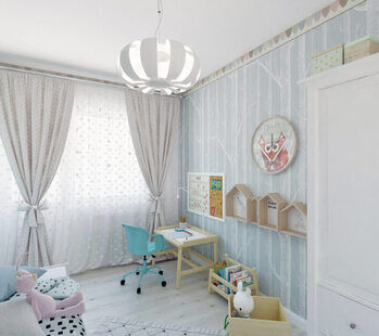 Фото № 1: Дизайн-проект детской 10.6  м² стиль Модернизм для ЖК Рассказово