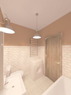 Фото № 1: Дизайн-проект совмещенного санузла 3.5  м² Скандинавский стиль для ЖК Вертикаль