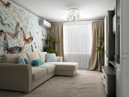 Фото № 1: Дизайн-проект трехкомнатной квартиры 81.0  м² стиль Прованс для ЖК Алые паруса