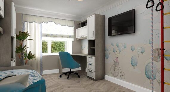 ЖК "Алые паруса": готовый дизайн проект в стиле "Прованс". Площадь 81.0 м² - фото №6