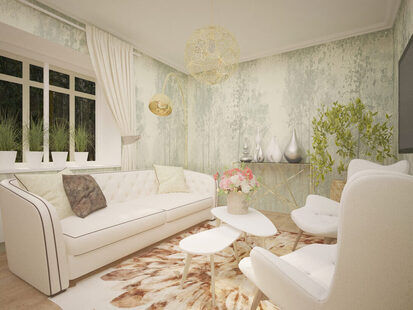 Фото № 1: Дизайн-проект двухкомнатной квартиры 78.9  м² стиль Современная классика для ЖК Мещера