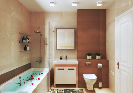 Фото № 1: Дизайн-проект совмещенного санузла 4.5  м² Скандинавский стиль для ЖК Лайт Сити LS