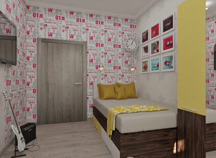 Фото № 6: Дизайн-проект двухкомнатной квартиры 57.9  м² стиль Контемпорари для ЖК Петровский Квартал