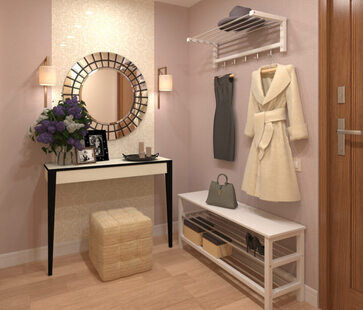 Фото № 1: Дизайн-проект однокомнатной квартиры 42.6  м² стиль Контемпорари для ЖК Южный квартал