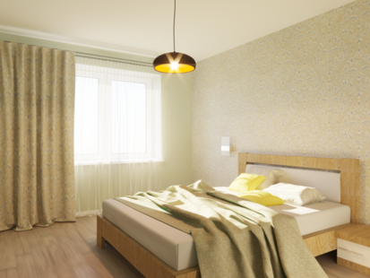 Фото № 3: Дизайн-проект двухкомнатной квартиры 74.4  м² стиль Контемпорари для ЖК Алые паруса