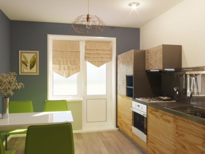 Фото № 6: Дизайн-проект двухкомнатной квартиры 74.4  м² стиль Контемпорари для ЖК Алые паруса