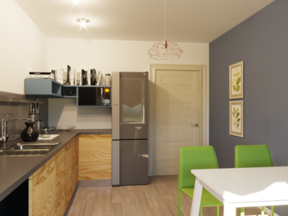 Фото № 4: Дизайн-проект двухкомнатной квартиры 74.4  м² стиль Контемпорари для ЖК Алые паруса