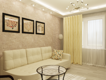 Фото № 5: Дизайн-проект двухкомнатной квартиры 74.4  м² стиль Контемпорари для ЖК Алые паруса