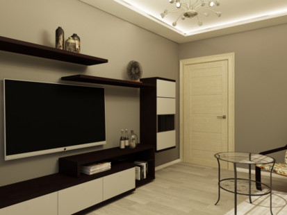 Фото № 2: Дизайн-проект двухкомнатной квартиры 74.4  м² стиль Контемпорари для ЖК Алые паруса