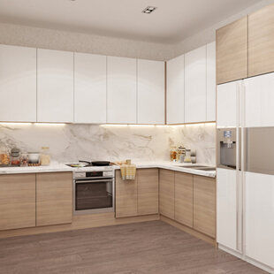 Фото № 2: Дизайн-проект кухни 14.0  м² стиль Минимализм для ЖК BRAER PARK