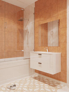 Фото № 3: Дизайн-проект ванной 5.0  м² стиль Минимализм для ЖК BRAER PARK