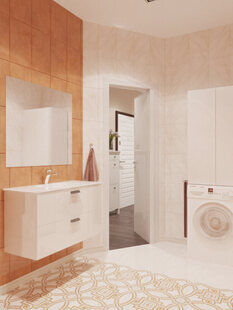 Фото № 1: Дизайн-проект ванной 5.0  м² стиль Минимализм для ЖК BRAER PARK