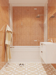 Фото № 2: Дизайн-проект ванной 5.0  м² стиль Минимализм для ЖК BRAER PARK