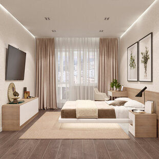 Фото № 1: Дизайн-проект двухкомнатной квартиры 73.5  м² стиль Минимализм для ЖК BRAER PARK