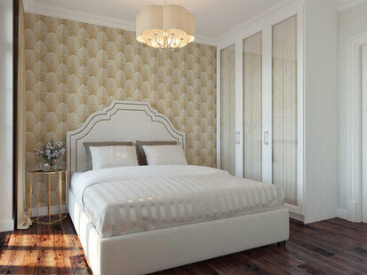 Фото № 6: Дизайн-проект двухкомнатной квартиры 53.3  м² стиль Американская классика для ЖК Аквамарин