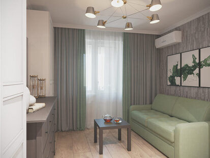 Фото № 4: Дизайн-проект квартиры-студии 20.4  м² Скандинавский стиль для ЖК На набережной