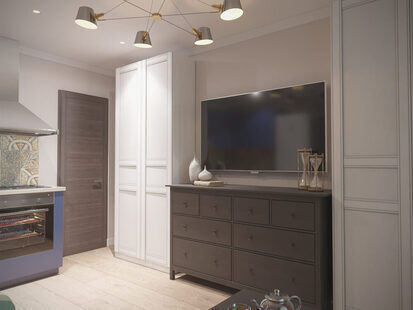 Фото № 5: Дизайн-проект квартиры-студии 20.4  м² Скандинавский стиль для ЖК На набережной