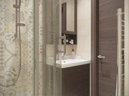 Фото № 3: Дизайн-проект квартиры-студии 20.4  м² Скандинавский стиль для ЖК На набережной