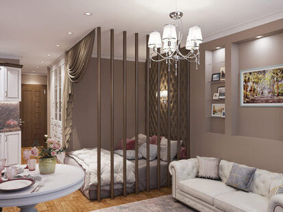 Фото № 2: Дизайн-проект квартиры-студии 30.4  м² стиль Классика для ЖК PLAZA