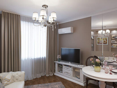 Фото № 3: Дизайн-проект квартиры-студии 30.4  м² стиль Классика для ЖК PLAZA