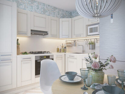 Фото № 5: Дизайн-проект однокомнатной квартиры 34.1  м² Скандинавский стиль для ЖК Новый город