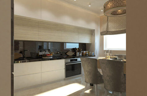 Фото № 3: Дизайн-проект двухкомнатной квартиры 58.8  м² стиль Современная классика для ЖК Вертикаль