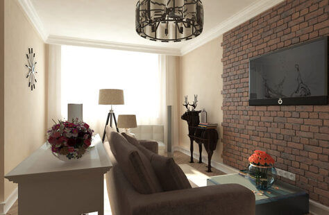 Фото № 5: Дизайн-проект двухкомнатной квартиры 58.8  м² стиль Современная классика для ЖК Вертикаль