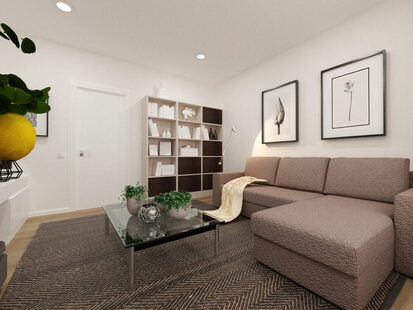 Фото № 2: Дизайн-проект зала 15.6  м² стиль Минимализм для ЖК Дом на Окском