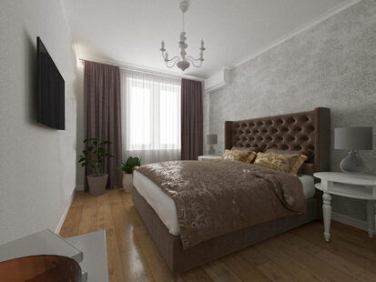 Фото № 1: Дизайн-проект спальни 14.5  м² Скандинавский стиль для ЖК Первый Московский