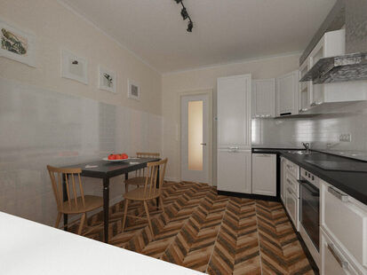 Фото № 2: Дизайн-проект кухни 10.7  м² Скандинавский силь для ЖК Первый Московский