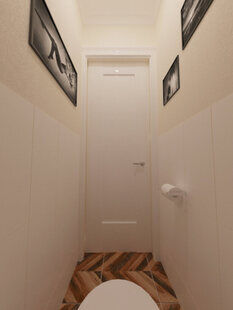 Фото № 2: Дизайн-проект туалета 2.3  м² Скандинавский стиль для ЖК Первый Московский