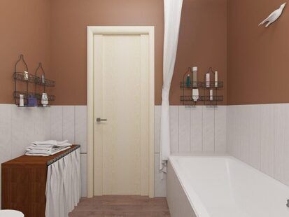 Фото № 3: Дизайн-проект совмещенного санузла 4.2  м² стиль Прованс для ЖК Времена года