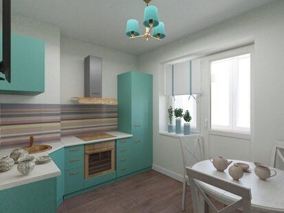 Фото № 6: Дизайн-проект однокомнатной квартиры 34.2  м² стиль Прованс для ЖК Времена года