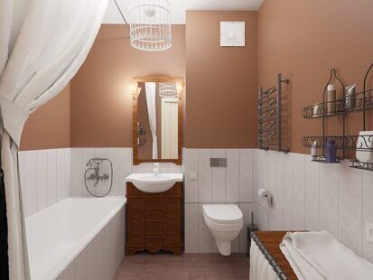 Фото № 2: Дизайн-проект однокомнатной квартиры 34.2  м² стиль Прованс для ЖК Времена года