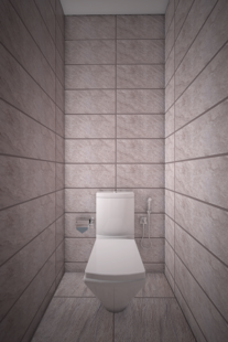 Фото № 1: Дизайн-проект туалета 1.7  м² стиль Минимализм для ЖК Виктори Парк