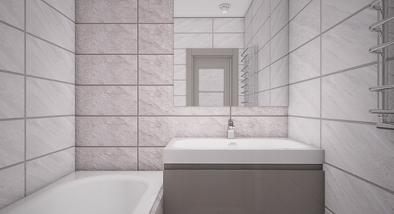 Ванная: готовый дизайн проект в стиле "Минимализм". Площадь 3.0 м² - фото №1