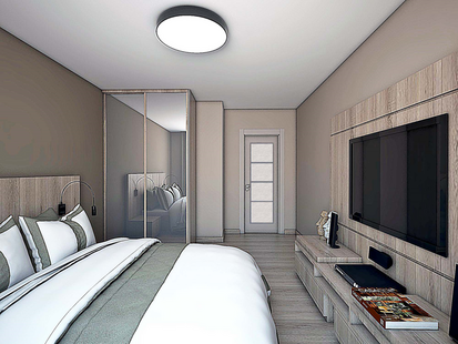 Фото № 2: Дизайн-проект спальни 16.5  м² стиль Минимализм для ЖК Виктори Парк