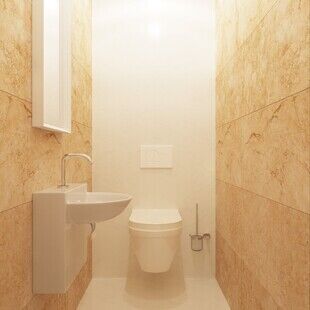 Фото № 1: Дизайн-проект туалета 1.8  м² стиль Минимализм для ЖК BRAER PARK