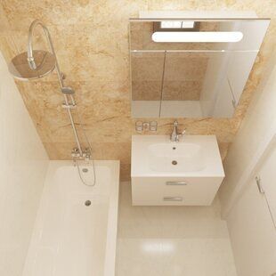 Фото № 1: Дизайн-проект ванной 3.3  м² стиль Минимализм для ЖК BRAER PARK