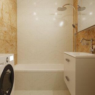 Фото № 2: Дизайн-проект ванной 3.3  м² стиль Минимализм для ЖК BRAER PARK