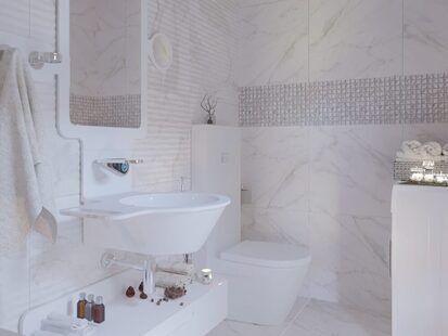 Фото № 2: Дизайн-проект совмещенного санузла 4.9  м² стиль Контемпорари для ЖК BRAER PARK