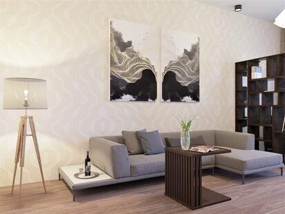 Фото № 1: Дизайн-проект зала 18.7  м² стиль Контемпорари для ЖК BRAER PARK