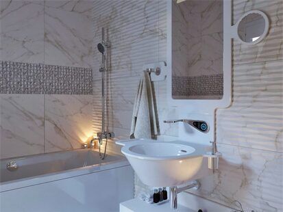 Фото № 4: Дизайн-проект однокомнатной квартиры 39.2  м² стиль Контемпорари для ЖК BRAER PARK