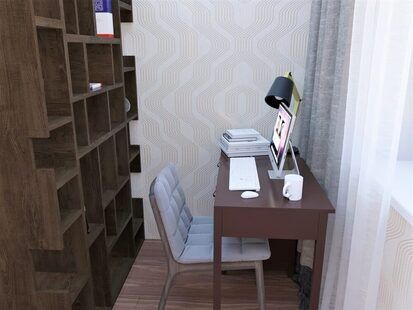 Фото № 3: Дизайн-проект однокомнатной квартиры 39.2  м² стиль Контемпорари для ЖК BRAER PARK