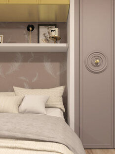 Фото № 4: Дизайн-проект спальни 15.0  м² стиль Современная классика для ЖК BRAER PARK