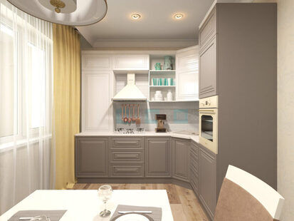 Фото № 1: Дизайн-проект кухни 13.0  м² стиль Современная классика для ЖК Braer Park