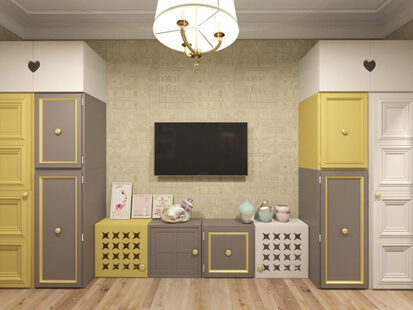 Фото № 1: Дизайн-проект детской 16.0  м² стиль Современная классика для ЖК Braer Park