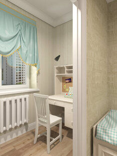 Фото № 4: Дизайн-проект детской 16.0  м² стиль Современная классика для ЖК Braer Park